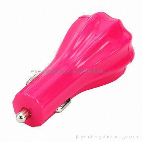 USB Car Charger for iPad Mini with Dual-USB Ports, 5V DC/2A Output, Made of ABS Material Shell